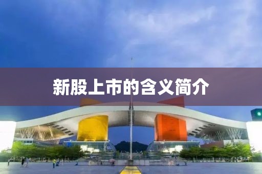 新股上市的含義簡介