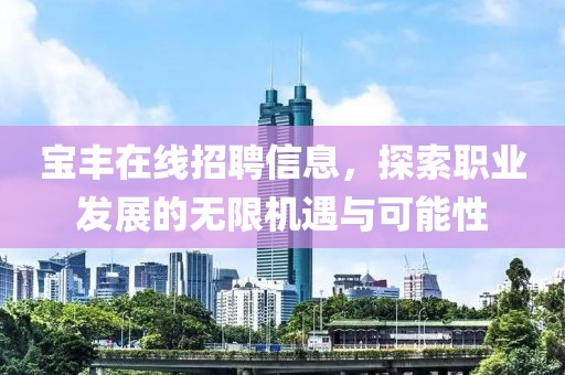 寶豐在線招聘信息，探索職業(yè)發(fā)展的無限機(jī)遇與可能性