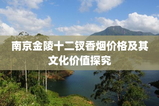 南京金陵十二釵香煙價格及其文化價值探究