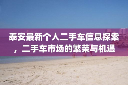 泰安最新個人二手車信息探索，二手車市場的繁榮與機遇