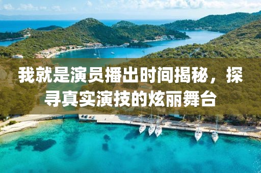 我就是演員播出時(shí)間揭秘，探尋真實(shí)演技的炫麗舞臺(tái)